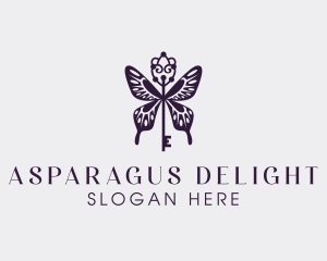 Elegant Butterfly Key Wing logo design