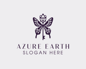 Elegant Butterfly Key Wing logo design