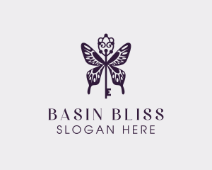 Elegant Butterfly Key Wing logo design