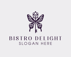 Elegant Butterfly Key Wing logo design