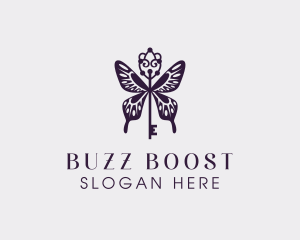 Elegant Butterfly Key Wing logo design