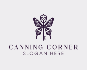 Elegant Butterfly Key Wing logo design