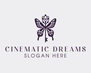 Elegant Butterfly Key Wing logo design