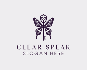 Elegant Butterfly Key Wing logo design