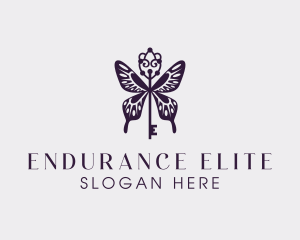 Elegant Butterfly Key Wing logo design