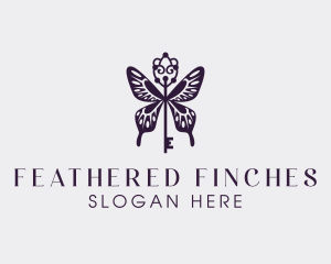 Elegant Butterfly Key Wing logo design