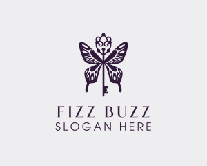 Elegant Butterfly Key Wing logo design