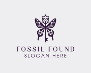 Elegant Butterfly Key Wing logo design