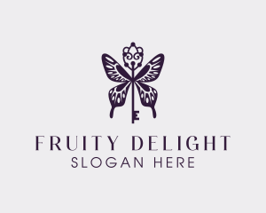 Elegant Butterfly Key Wing logo design