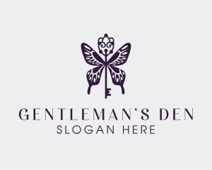 Elegant Butterfly Key Wing logo design