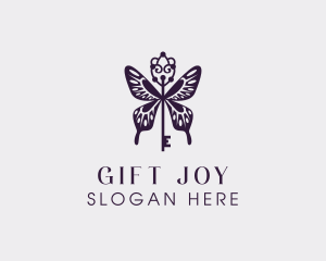 Elegant Butterfly Key Wing logo design