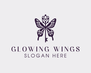 Firefly - Elegant Butterfly Key Wing logo design