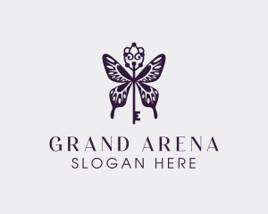 Elegant Butterfly Key Wing logo design