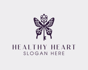 Elegant Butterfly Key Wing logo design