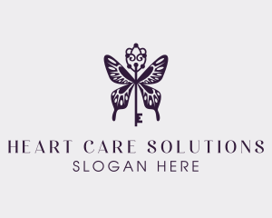 Elegant Butterfly Key Wing logo design