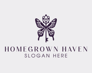 Key - Elegant Butterfly Key Wing logo design