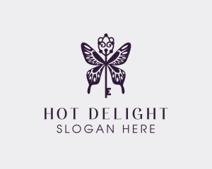 Elegant Butterfly Key Wing logo design