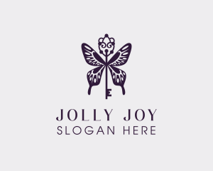 Elegant Butterfly Key Wing logo design