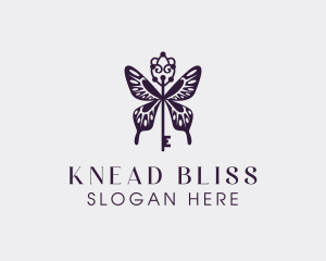 Elegant Butterfly Key Wing logo design