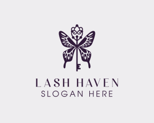 Elegant Butterfly Key Wing logo design