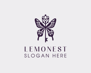 Moth - Elegant Butterfly Key Wing logo design