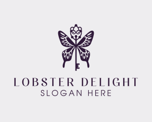 Elegant Butterfly Key Wing logo design