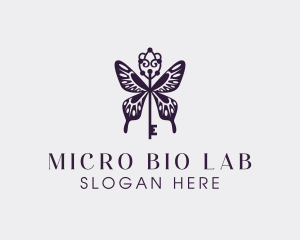 Elegant Butterfly Key Wing logo design