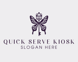 Elegant Butterfly Key Wing logo design