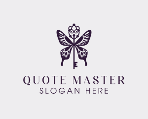 Elegant Butterfly Key Wing logo design