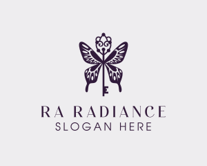 Elegant Butterfly Key Wing logo design