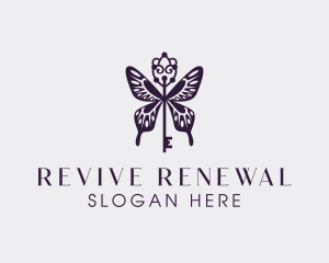 Elegant Butterfly Key Wing logo design