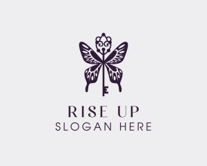 Elegant Butterfly Key Wing logo design