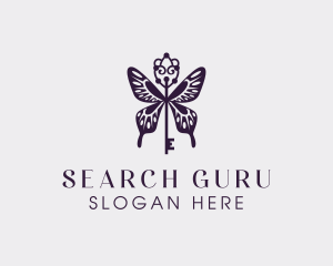 Elegant Butterfly Key Wing logo design