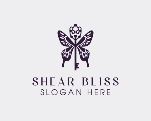 Elegant Butterfly Key Wing logo design