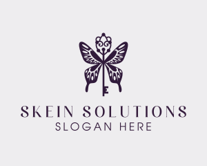 Elegant Butterfly Key Wing logo design