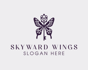 Elegant Butterfly Key Wing logo design