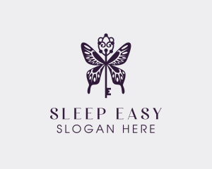 Elegant Butterfly Key Wing logo design