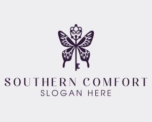 Elegant Butterfly Key Wing logo design