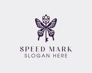 Elegant Butterfly Key Wing logo design