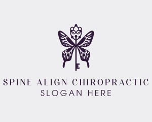 Elegant Butterfly Key Wing logo design