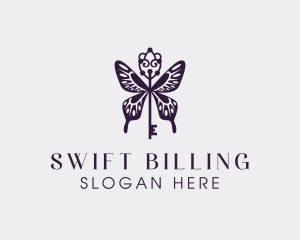 Elegant Butterfly Key Wing logo design