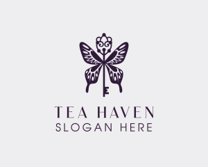 Elegant Butterfly Key Wing logo design