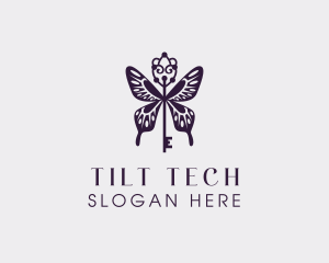 Elegant Butterfly Key Wing logo design