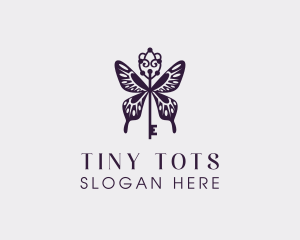 Elegant Butterfly Key Wing logo design