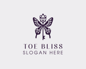 Elegant Butterfly Key Wing logo design