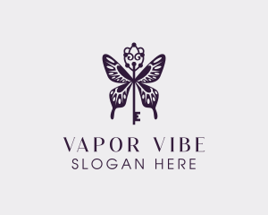 Elegant Butterfly Key Wing logo design