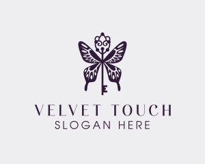 Elegant Butterfly Key Wing logo design