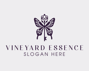 Elegant Butterfly Key Wing logo design