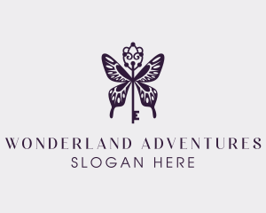 Elegant Butterfly Key Wing logo design