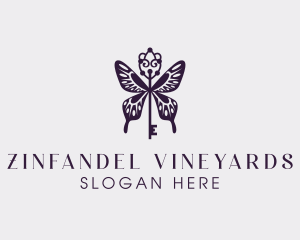 Elegant Butterfly Key Wing logo design